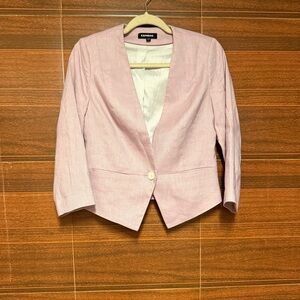 Express blazer for women with a single button in a light Pink